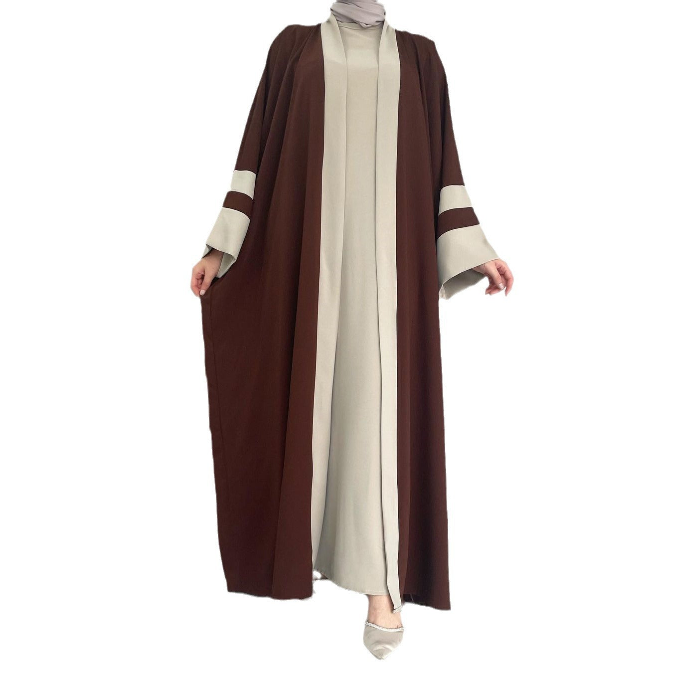 Women's Muslim Long Dress Abaya Two-piece Suit