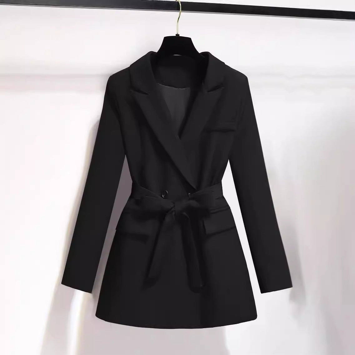 Korean style suit jacket for women, high-end temperament, loose waistband suit jacket for women, trendy casual lace up women